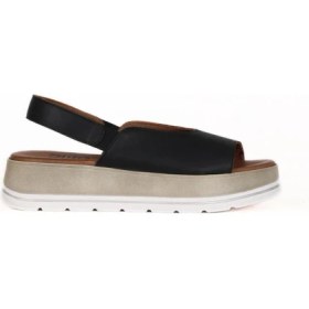 Resim Bueno Shoes Siyah Deri Kadın Düz Sandalet 01WE3403 01WE3403 