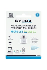 Resim Syrox Dt12 Usb To Micro Giriş Çevirici Otg Drive 