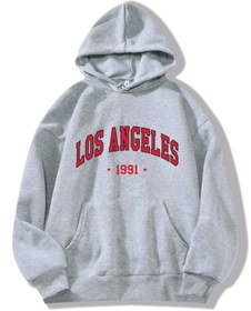 Resim FAVORİST Los Angeles 1991 Baskılı Oversize Spor Sweatshirt Hoodie 