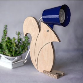 Resim Genel Markalar Ahşap Masa Lambası, Sevimli Sincap Tasarımı, Çocuk Odası Aydınlatma, Dekoratif Masa Aydınlatma 