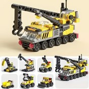 Resim 1 Set 6'sı-1 Mekanik İnşaat Blokları Vinç Oyuncak Seti, Çocuklar İçin Uyumlu İnşaat Oyun Seti, 6-12 Yaş, Yaratıcı Şehir İnşaat Oyuncak, Çocuklar İçin Mükemmel Noel Hediyesi 