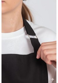 Resim Kadın Boyundan Asmalı Barista Şef Mutfak Önlüğü 60x85 Cm Siyah 