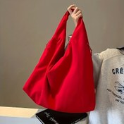 Resim Kadınlar için Japon Esintili Şık Günlük Naylon Tote Çanta - Fermuarlı Büyük Kapasiteli Omuz Çantası, Dayanıklı & Kolay Temizlenebilir Tasarım ile İşe Gidiş-Dönüş, Seyahat İçin - Haki, Şarap Kırmızısı, Sarı, Siyah Renklerde Mevcut, Seyahat Çantası, İş Taşıma Çantası, Japon Moda Aksesuarı 