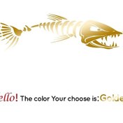 Resim Altın-28cmx95cm-sol-büyük Balık Kılçığı lar Tekne Vücut Cruise Etiket Duvar Vinil Kapakları Gemi Etike 