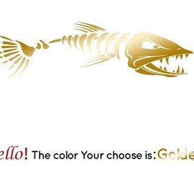 Resim Altın-28cmx95cm-sol-büyük Balık Kılçığı lar Tekne Vücut Cruise Etiket Duvar Vinil Kapakları Gemi Etike 