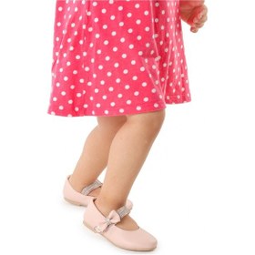Resim Kiko Kids Cırtlı Kız Çocuk Taşlı Babet Ayakkabı 252 Cilt Pudra 001 