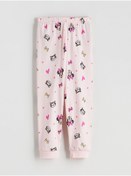 Resim LC Waikiki Pembe Minnie Mouse Baskılı Kız Çocuk Pijama Alt 