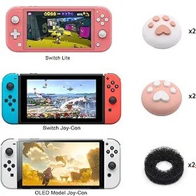 Resim ZHI-NYLLDJS Nintendo Switch/OLED/Lite için Başparmak Sapları Seti, Nintendo Switch Joystick Kapakları için, Switch Joycon için Silikon Analog Çubuk Kapaklar, Yardımcı Hareket Halkaları, Başparmak 
