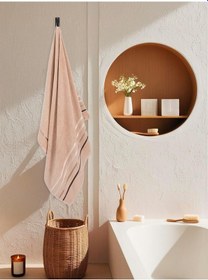 Resim Banyo Havlusu Tekli Pamuk Bale Bej 