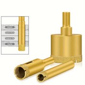 Resim 1 adet 6-60mm Elmas Kaplama Kuru Matkap Ucu Porselen Karo Mermer Cam Granit Delik Kupu Testere Kesici Aksesuarları Kesme 