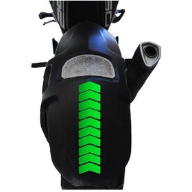 Resim Ok Tasarımlı Floresan Yeşil Çamurluk Kask Sticker Çınar Extreme 