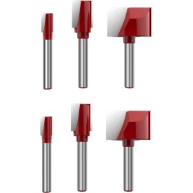 Resim 6pcs Temizleme Alt Yönlendirici Bit Seti 6mm Shank Çift Flüt Karbür Kesici Düz Gömme Tahta Yüzey Planlama Aracı (Yurt Dışından) 
