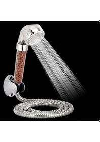 Resim Filtreli Ve Su Tasarruflu Arıtmalı Duş Başlığı Seti Boncuklu Başlık Hortum Ve Mafsal Set Şeffaf 
