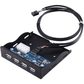 Resim Alfais 4990 3.5 Inç 4 Port USB 9 Pin Dahili Floppy Disket Ön Panel Yuvası 