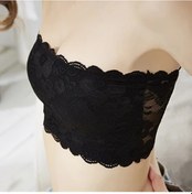 Resim Chuangyinshop Siyah Dantel Bandeau Sütyen - Günlük Konfor İçin Sütsüz İç Çamaşırı Siyah 