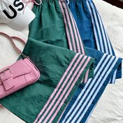 Resim İki Parçalı Şık Kadınlar iÇin Tüm Mevsimler ile Uygun Bol Rahat Pantolonlar - Moda ve Konforlu Yan Zorbal Elastik Desenli, Sevimli Bel Bağcığlı Taytlar, Yüksek Belli Düzgün Kalem Paça, Ekstra uzun pantolanlarla, Esnek Kot kumaşı, Cargo paç şeklinde bayan giysileri, Bayana özel rahatsız etmeyecek ürün 