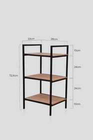 Resim Mudesa Metal Ahşap Dekoratif 3 Raflı Çok Amaçlı Açık Banyo Dolabı 