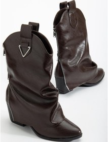 Resim Suins Puera Western Kadın Kovboy Kahve Siyah Bot Kahve 