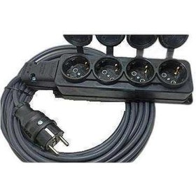 Resim Bemis 4'lü Kauçuklu Priz 3x1.5mm Uzatma 8 MT 