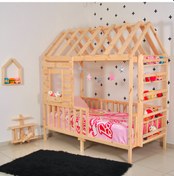 Resim Markaawm Markaawm Montessori Çocuk Yatak Raf Çam 90X190 Karyola Menekşe 