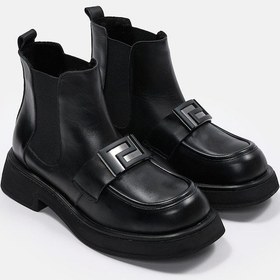 Resim Derry Siyah Hakiki Deri Kadın Bot Siyah 