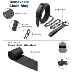 Resim Deri BDSM Bağlama Seti Siyah 