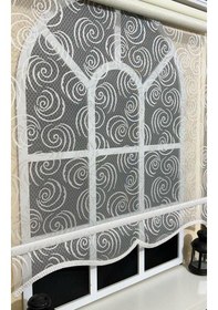 Resim Çift Mekanizmalı Kirli Beyaz Tül Perde Ve Ekru Stor Perde Stb-104 