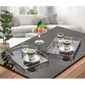 Resim AyrStore Kristal Tepsili Kek Fanusu Servis Tepsisi Tutma Saplı Ikramlık Sunumluk Pasta Standı 