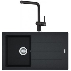 Resim Franke Basis Bfg 611-86 Nero Granit Evye + Active Plus Doccia 2.0 Batarya Seti 