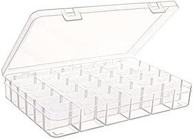 Resim 36 Ayarlanabilir Bölmeli Kolye Yüzük Takı Kutusu Organizer Düzenleyici Plastik Kutu 27.5x19.5x4.2 