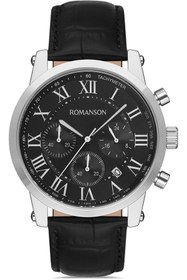 Resim Romanson Tl0334hm1wb37b Deri Kordon Aktif Multifonksiyon Gümüş Renk Erkek Saati 