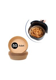 Resim BUFFER® 50 Adet Air Fryer Pişirme Kağıdı Yuvarlak Tabak Model 