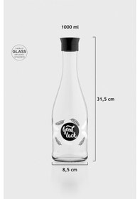 Resim Renga Gala Good Luck Desenli 1000 Ml Cam Karaf 212011 Siyah 