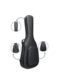 Resim Siyah Profesyonel Gigbag Klasik Gitar Kılıfı-çantası-mavi Kapitoneli Suni Deri 