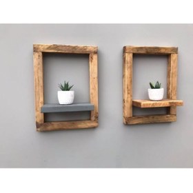 Resim Shopkutuk Ahşap Dekoratif Duvar Rafı 