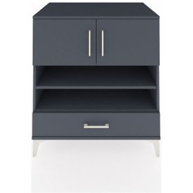 Resim Kronos Şifonyer 4 Raflı Tek Çekmeceli 2 Kapaklı 88x59x96 Antr... Antrasit 