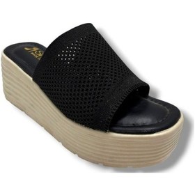 Resim Cakgo 252-25 Triko Anatomik Ultra Soft Dolgu Topuk Kadın Terlik Siyah 