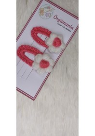 Resim Amigurumi Toka - Çıtçıtlı El Örgüsü Toka 1 Çift Pembe 