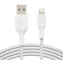Resim BELKİN ÖRGÜLÜ APPLE LİGHTNİNG HIZLI ŞARJ VE DATA KABLOSU 2M BEYAZ 