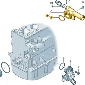 Resim Vw Crafter 2012-2016 2.0 Motor Hararet Müşür Yuva Su Flanş 03L121132P 