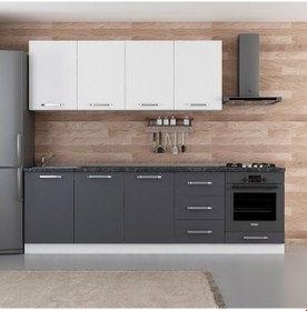 Resim Minar 260 Cm Mutfak Dolabı Beyaz Antrasit 260-a6 