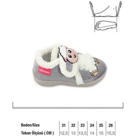 Resim Gezer Kız Çocuk Bebe Cırtlı Ayarlanabilir Günlük Okul Kreş Panduf Ayakkabı Gri 