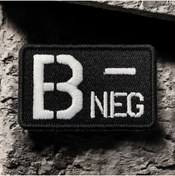 Resim Ex Patch Siyah Zemin Beyaz Renk B Negatif Kan Grubu Peçi 8 X 5 Cm 