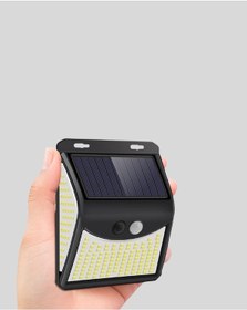 Resim Solar Güneş Enerjili Hareket Sensörlü 4 Taraflı Bahçe Lambası - Ip65 Su Geçirmez, 100 Led Çok Renkli 