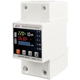 Resim Jıujı Kaçak Akım Korumalı Voltaj Ve Akım Koruyucu Röle 80a Wifi Özellikli 