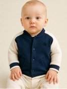 Resim Erkek Bebek Organik Pamuklu İnce Mevsimlik Bomber Ceket-16172 Lacivert 