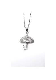 Resim Omar Silver Kadın Zirkon Taşlı Şemsiye Model Gümüş Kolye (513866516) 