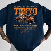 Resim Tokyo Grafik T-Shirt - %100 Polyester, Bol Kesim, Rahat Yuvarlak Yaka, Kısa Kollu, Baskılı Tasarım, Bahar ve Yaz Dış Giyim için Mükemmel, Tokyo Yaz T Shir 