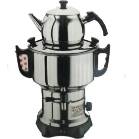 Resim Gri Çelik Semaver, Şık ve Dayanıklı, Ideal Boy, Kaliteli ve Zarif Tasarım 