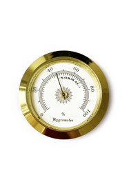 Resim OEM Analog Higrometre Nem Ölçer Humidor Puro Kutusu İçin Metal Çerçeve Sarı-Beyaz 50mm 
